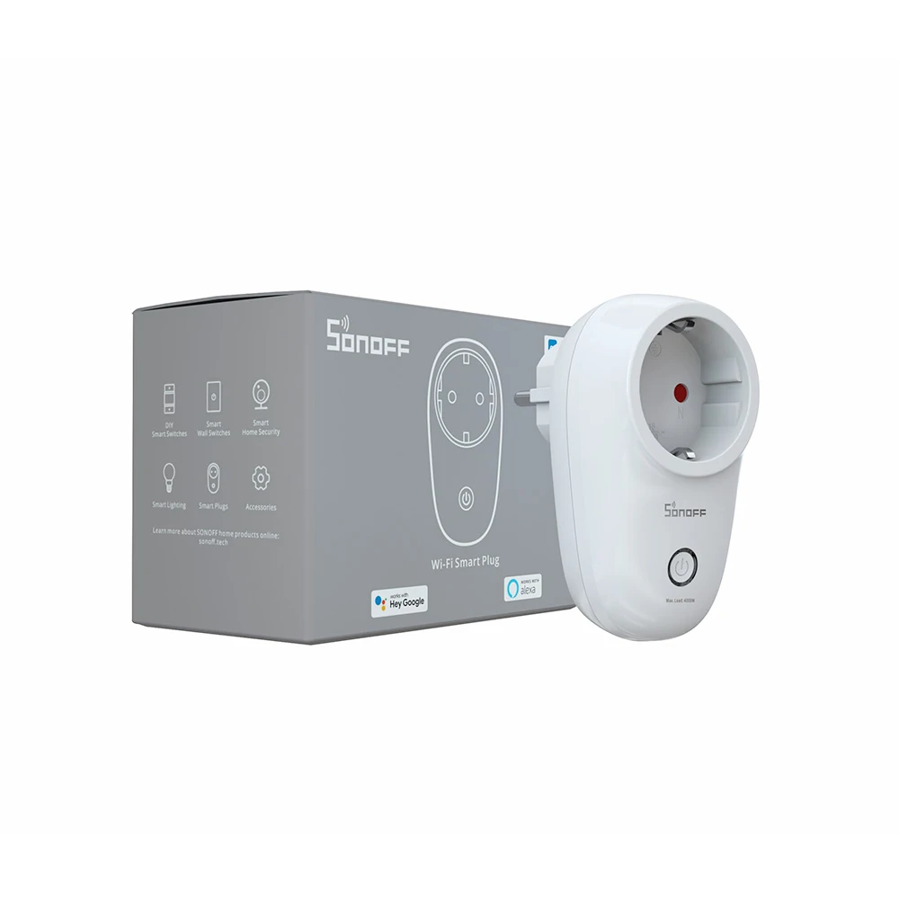 Sonoff tomada s26 ue/br wifi plug sem fio tomada inteligente casa inteligente funciona com alexa