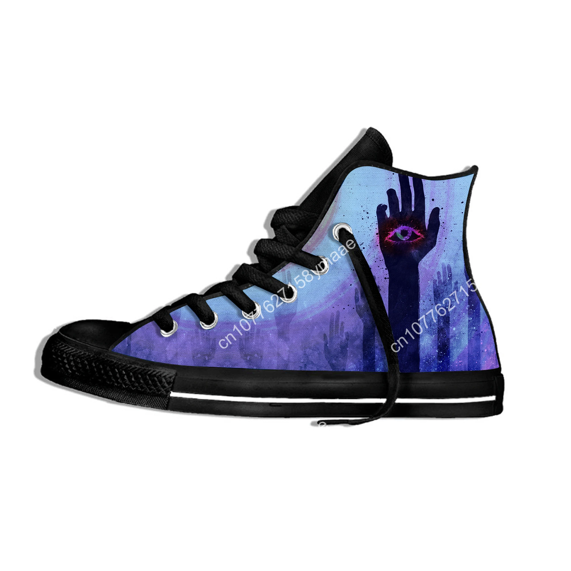 Summer eyes red palm hands arms Novelty Design Fashion Lightweight High Top Canvas Shoes Men Women Casual Sneakers Board Shoes