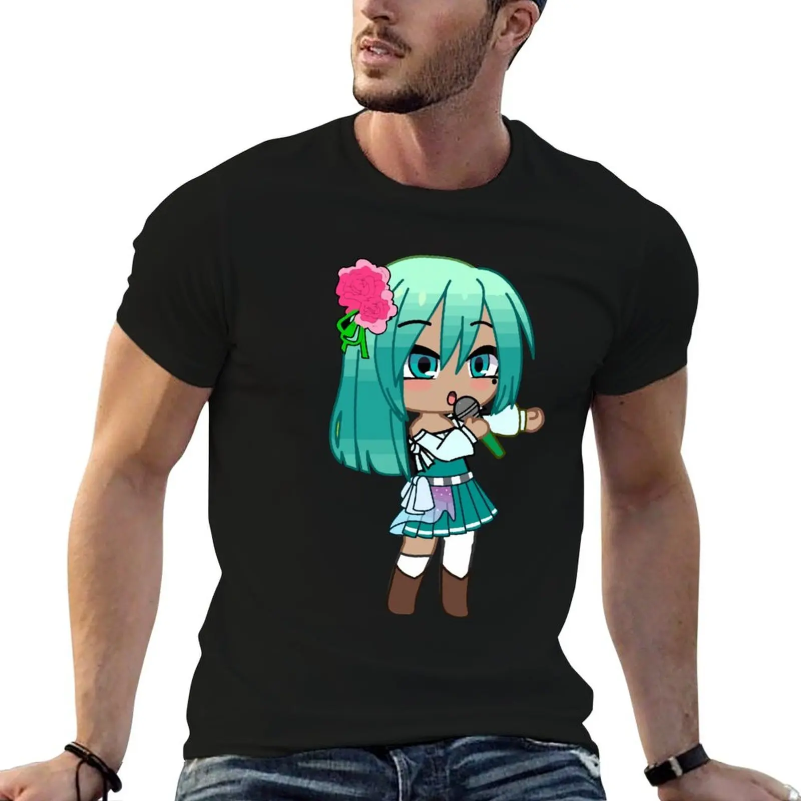 

T-Shirt singer anime Solo chibi men girl man Pop girl for girl. from club. shirts t Gacha gacha style Chibi