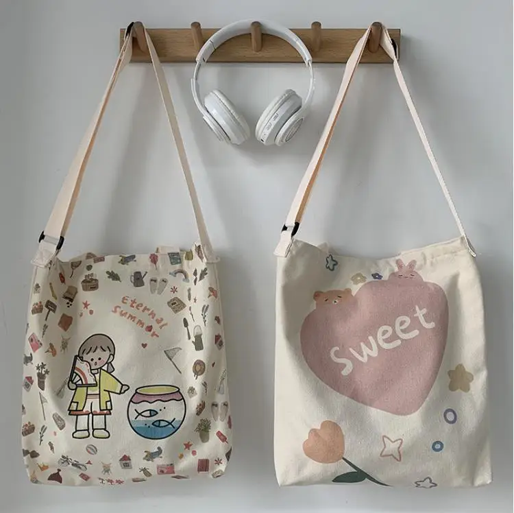 Japanese Art Canvas Bag Shoulder Bag Large Capacity Crossbody Bag Women Tote Bag