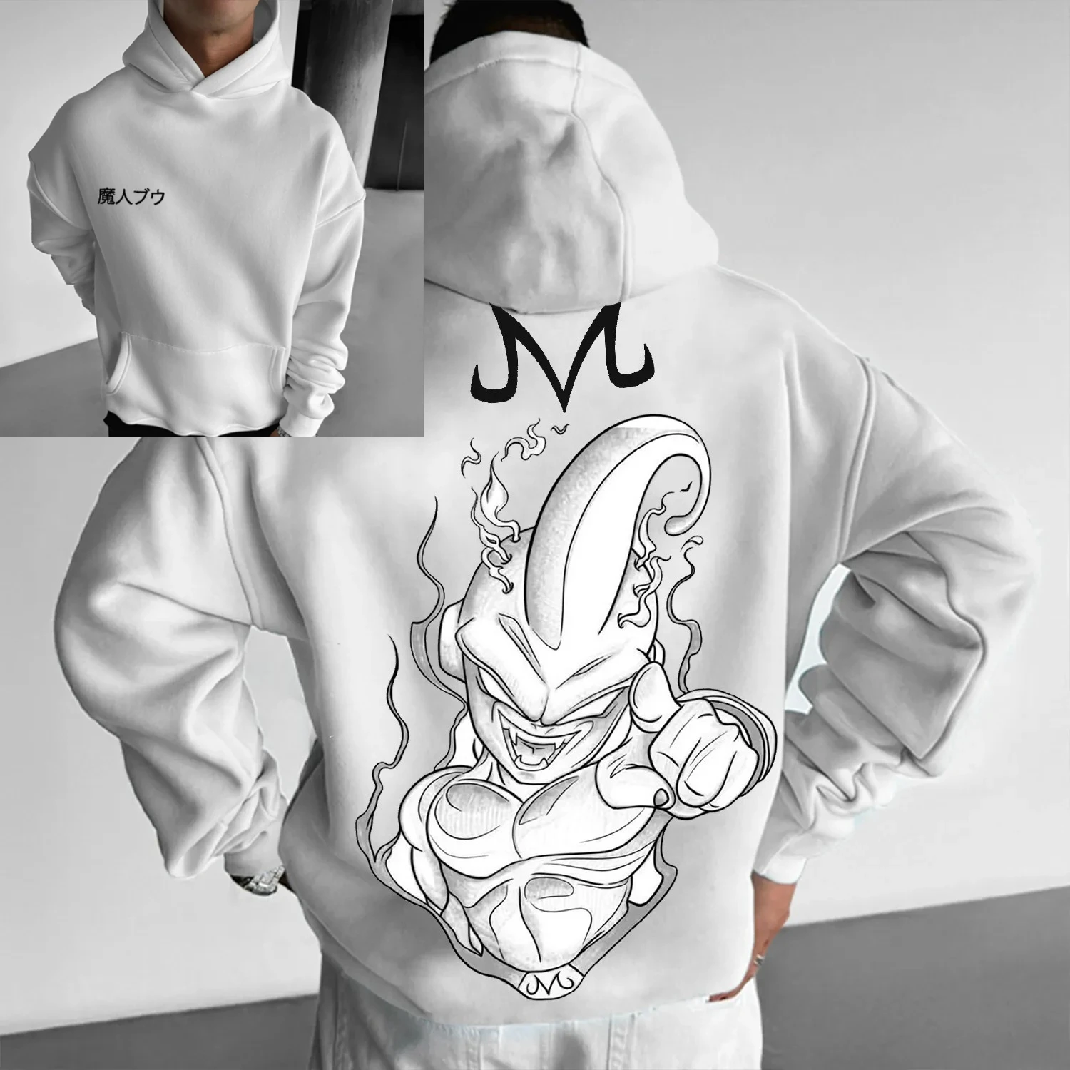 

Dragon Ball Z Majin Buu Graphic Hoodie Men Women 2025 Spring Autumn Anime Streetwear Casual Sweatshirt Unisex Clothin