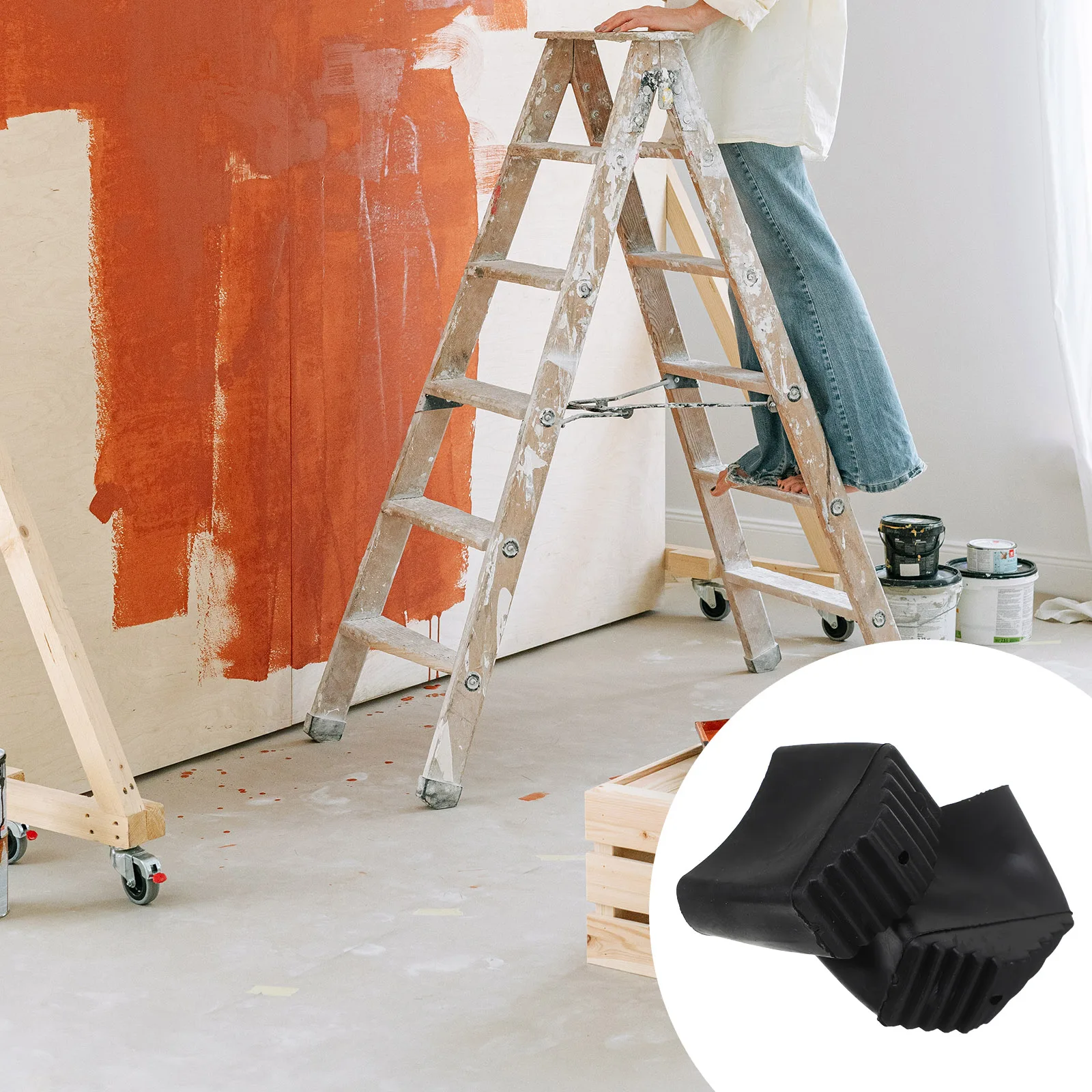 

4Pcs AntiSlip Ladder Foot Pads Thicken Design Insulation Protective Covers For Household Ladders