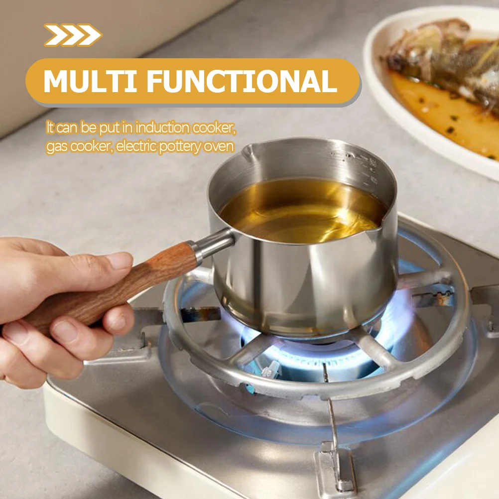

Small Stainless Steel Sauce Pan Non Stick Oil Boil Pot For Milk Cooking Reusable Lightweight Kitchen Cookware Mini Pouring