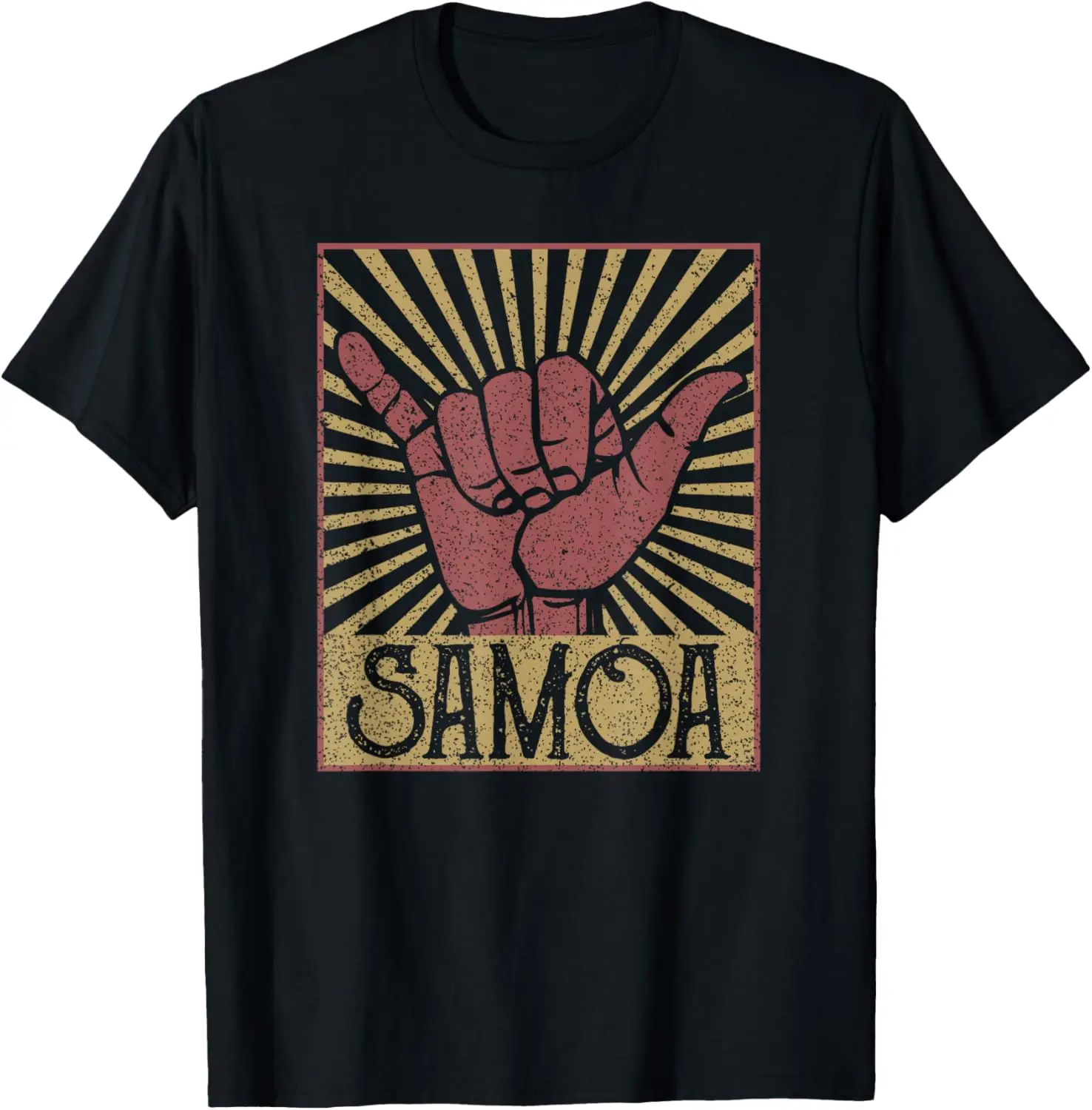 Vintage Shaka Samoa Samoan Beach Sunset Surfer T-Shirt