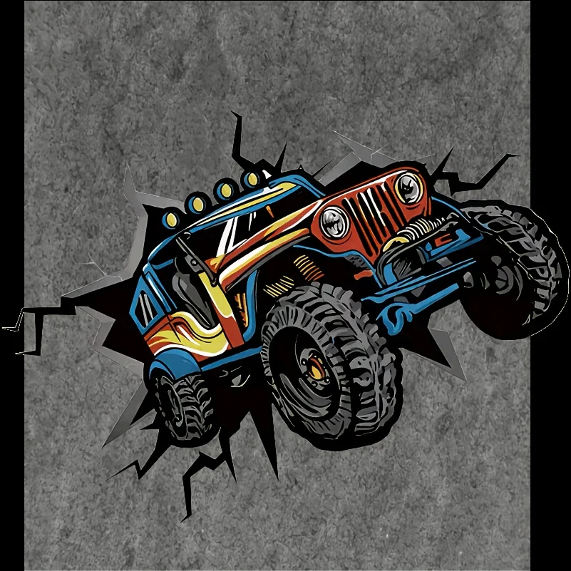 1Pc Off-Road Breakthrough Sticker Durable Waterproof PVC Decal for Car Body Window Glass Universal Outdoor Decor