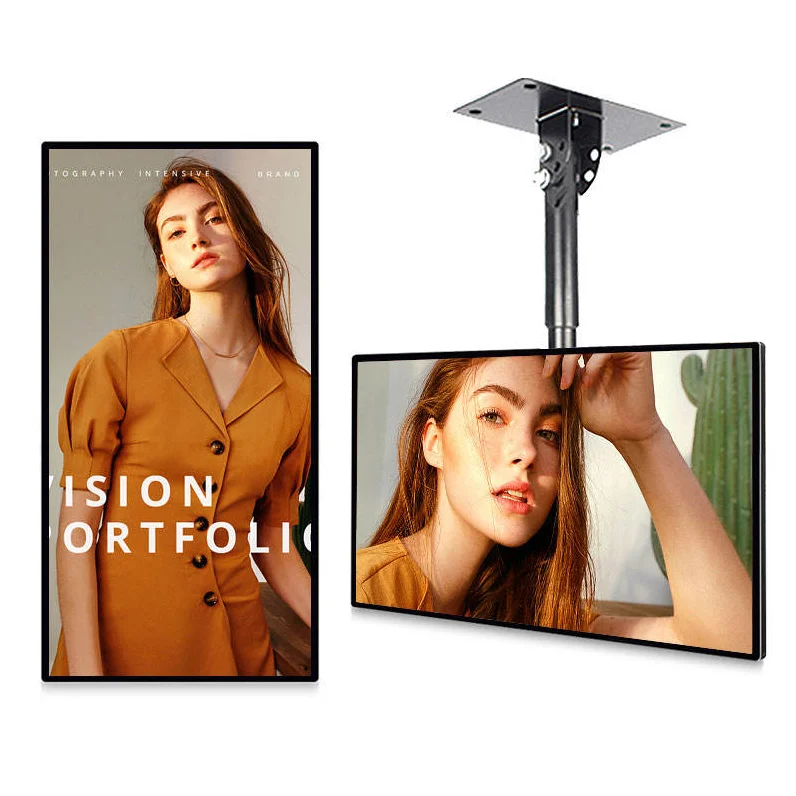 55Inch Vertical Hanging Wall Mount Advertising Machine Restaurant Display Scree Lcd Digital Menu Boards For Marketing