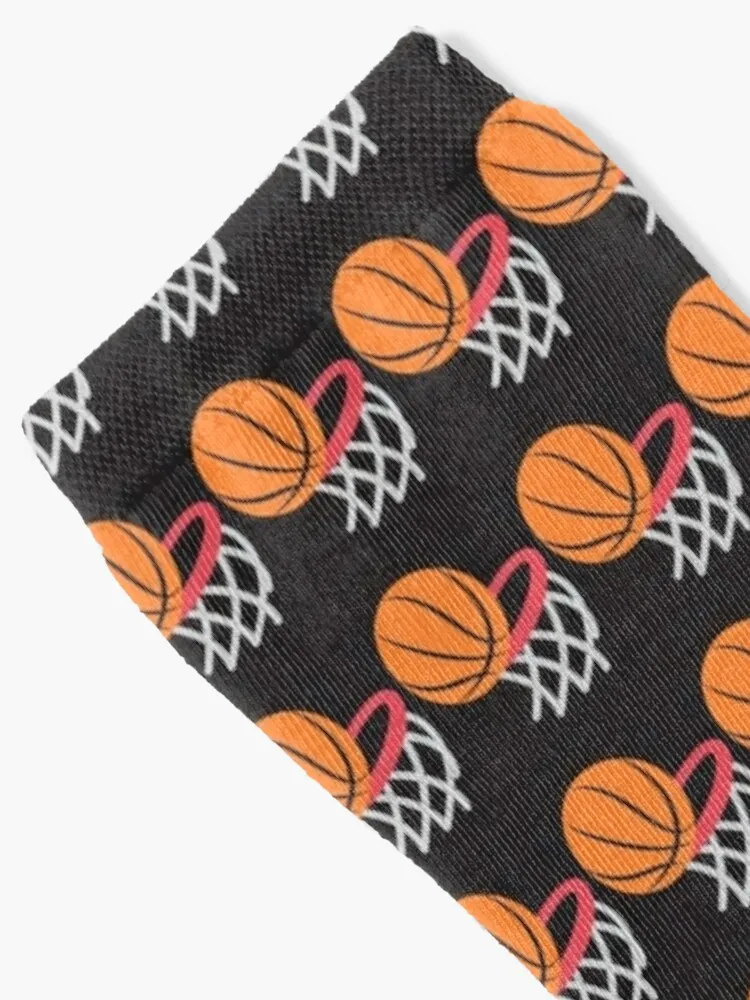 Basketball Orange Ball Basketball and Hoop Gift for Basketball Fan Socks cartoon crazy designer brand Mens Socks Women's