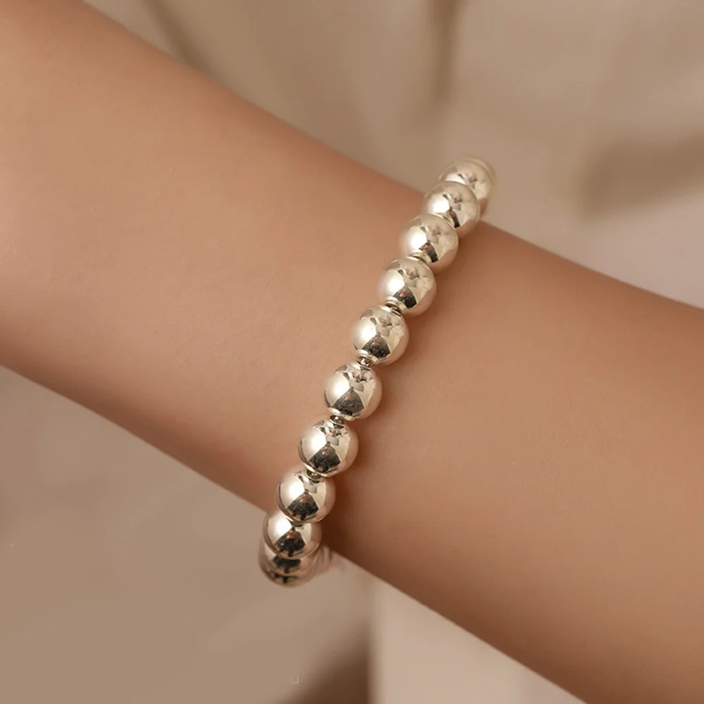 

1Pcs Beaded Metal Bracelet Lightweight Durable Fashion Gift for Women Classic Jewelry Bracelet Bead Chain