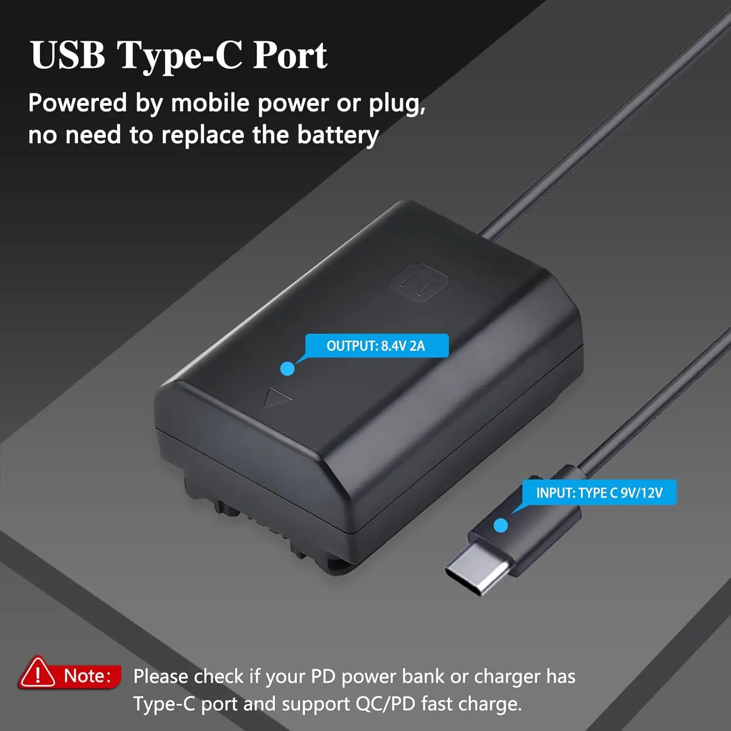 JavicTech NP-FZ100 A7III Dummy Battery Adapter for Sony Alpha A7IV A6600 A7SIII A7C A1 FX3 A7R3 A7R IV, A9 A9R A9S Cameras