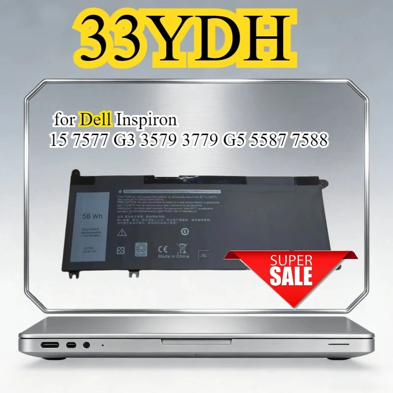 

Аккумулятор 33YDH, совместимый с Dell Inspiron 15 7577, G3 3579, 3779, G5 5587, 7588