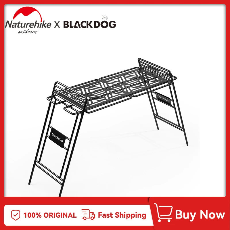 

Naturehike Blackdog Outdoor Iron Table Portable Barbecue Picnic Hanging Rack Two-Size Desktop Racks S/L Metal Shelf