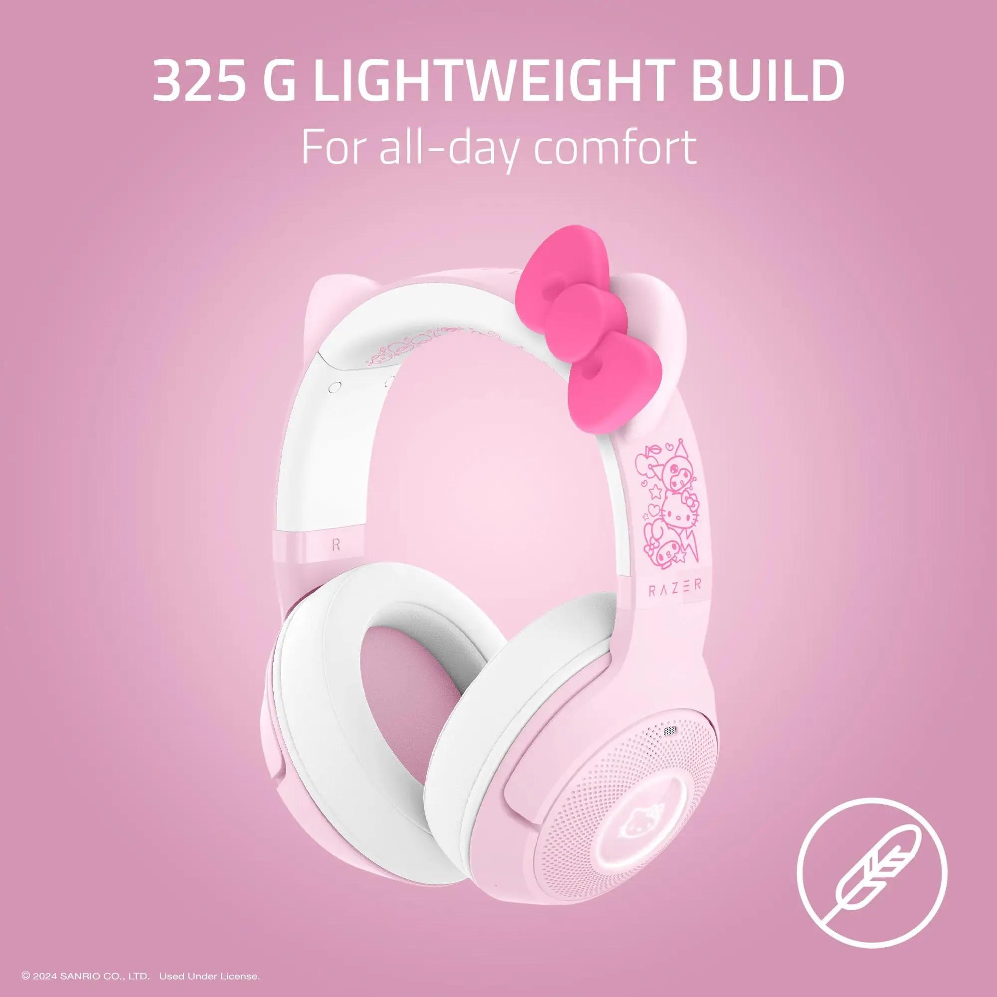 Razer Kraken Kitty V2 BT Hello Kitty & Friends Edition Wireless RGB Headset Chroma RGB Bluetooth 5.2-40 mm Drivers