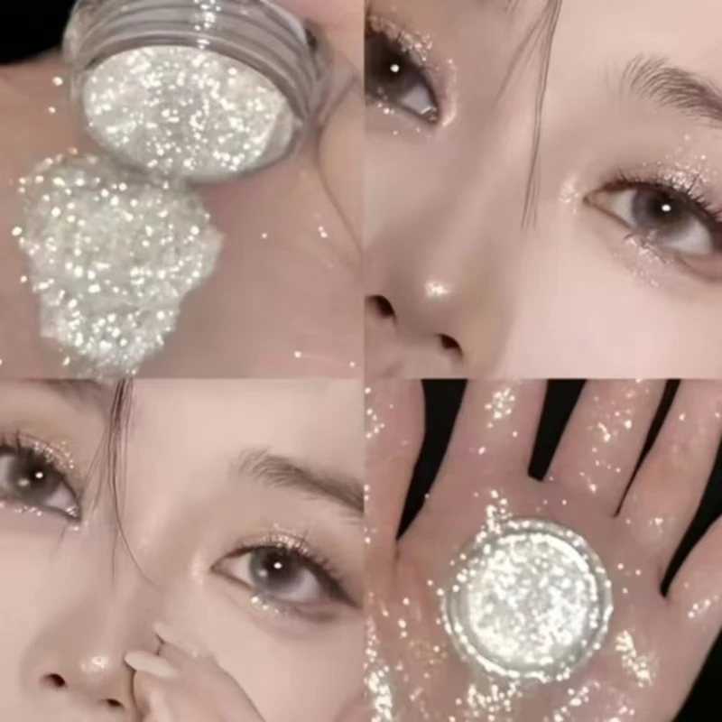 Iluminador iluminador glitter pó produtos de decoração corporal flash prata branco estilo quente brilho fino