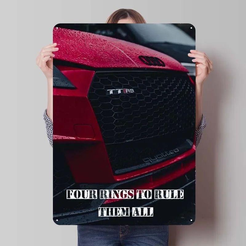 Audi Quattro Rally Metal Signs Classic Car Poster Art of Murals Tinplate Sign for Garage Wall Art Decoration Room Decoration Man