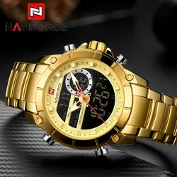 NAVIFORCE Top Luxury Original Sports Wrist Watch For Men Quartz Steel Waterproof Dual Display Military Watches Relogio Masculino