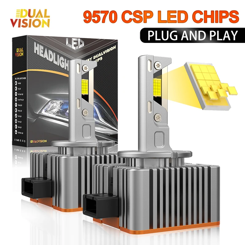 

D1S D3S LED Canbus Car Headlight Bulbs D2S D4S D5S D8S Canbus 10000LM 200W D1R D2R D3R D4R 9570 CSP Chip 6000K Plug & Play Led