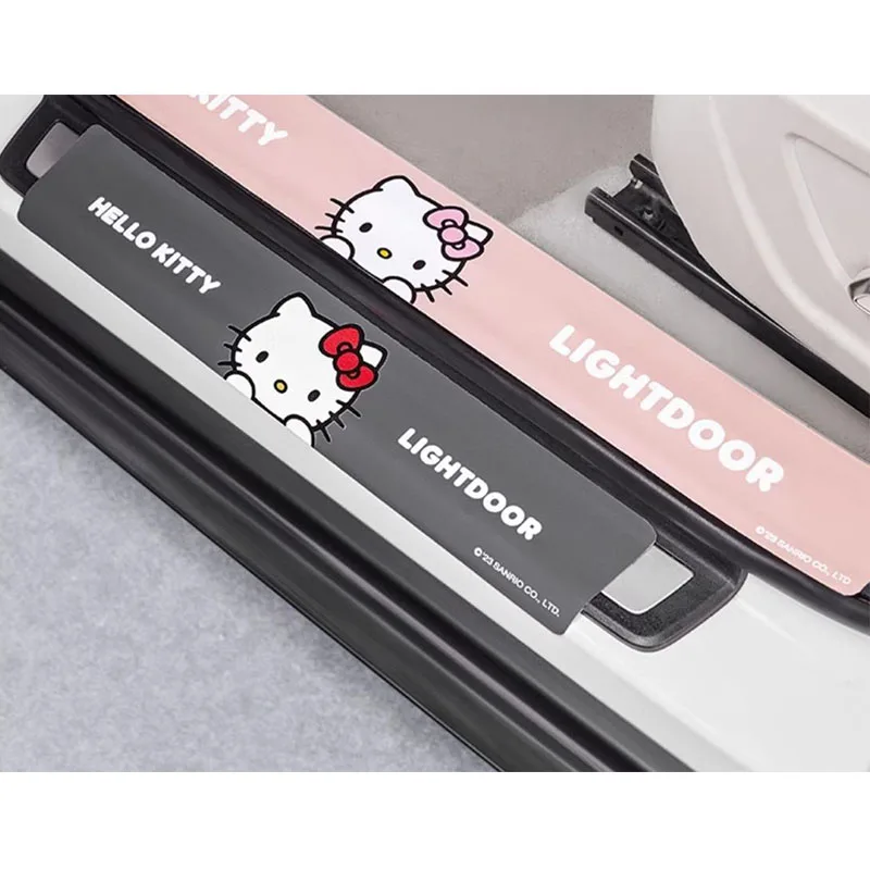 

4pcs Kawaii Sanrio HelloKitty Car Anti Stepping Strip Anti Scratch Universal Anti-collision Strip Protective Sticker Decorative