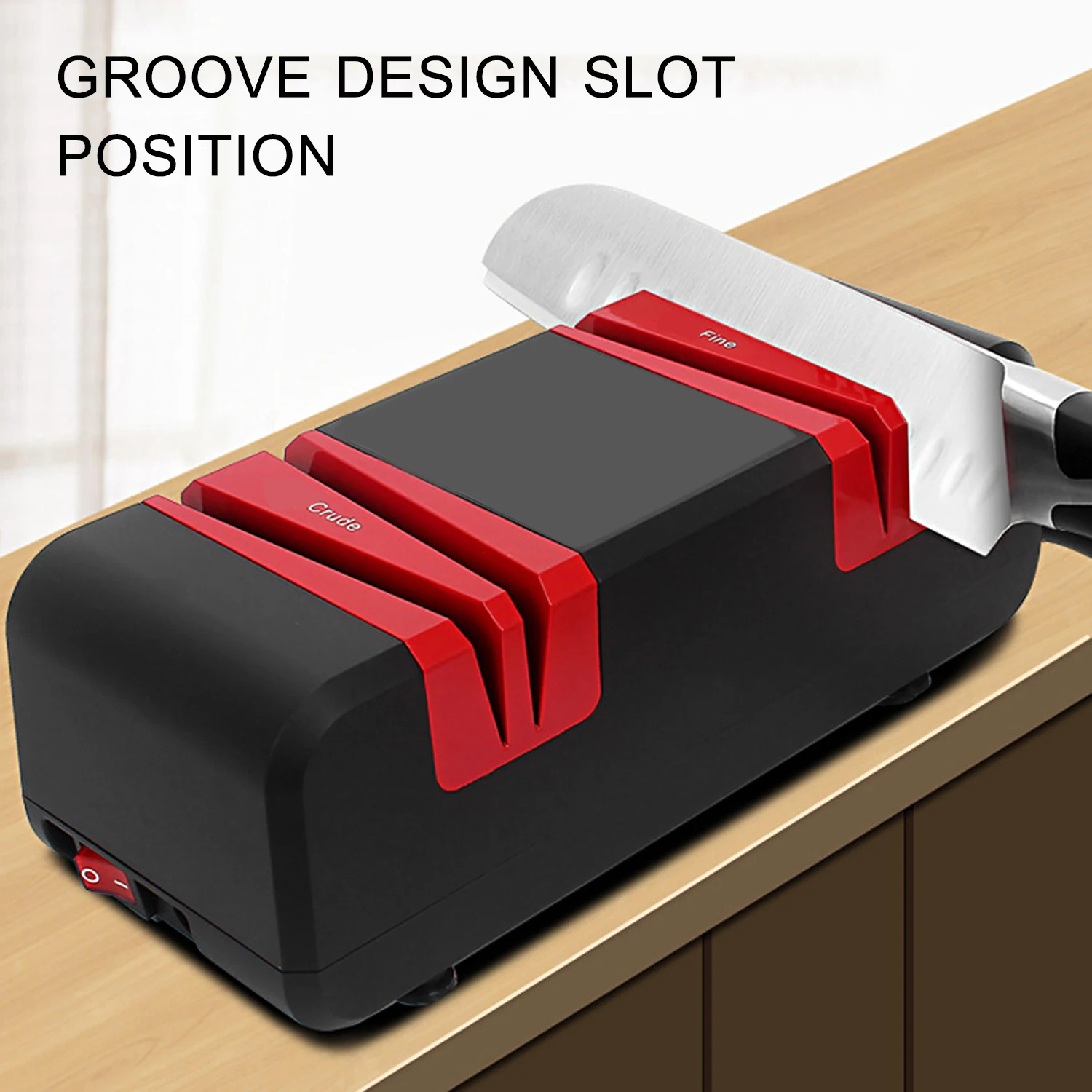 Professional Electric Knife Sharpener Multifunctional Automatic Cut Sharpeners with 15-Degree Bevel Crude and Fine Grooves