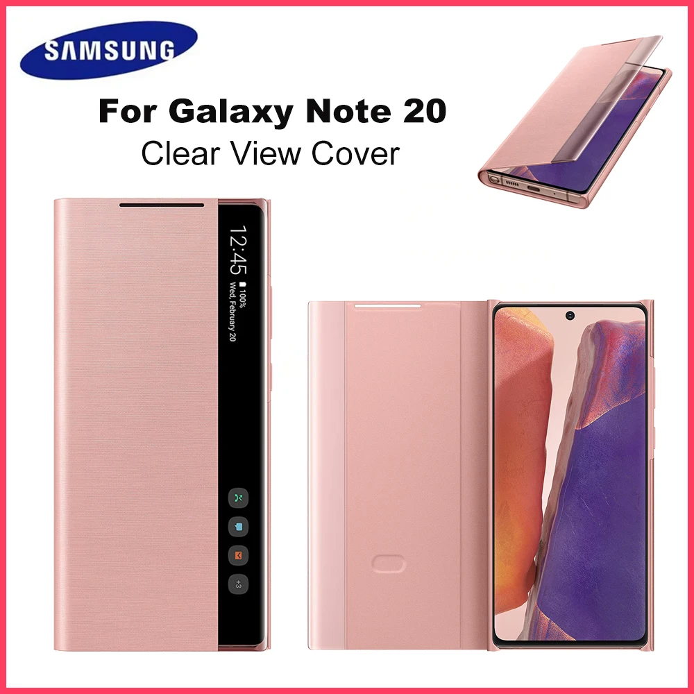 

Оригинальный чехол для Samsung Galaxy Note20 5G Smart Clear View, раскладушка, умный чехол для сна, защитный чехол