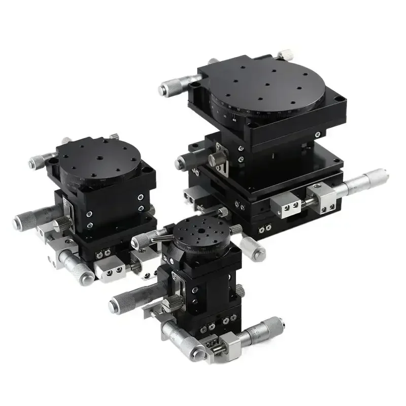 LTP80-L-2 Professional Factory Anticorrosive Manual Linear Stage XYZR Axis 80mm*80mm V-Type Bearing Tuning Sliding Table