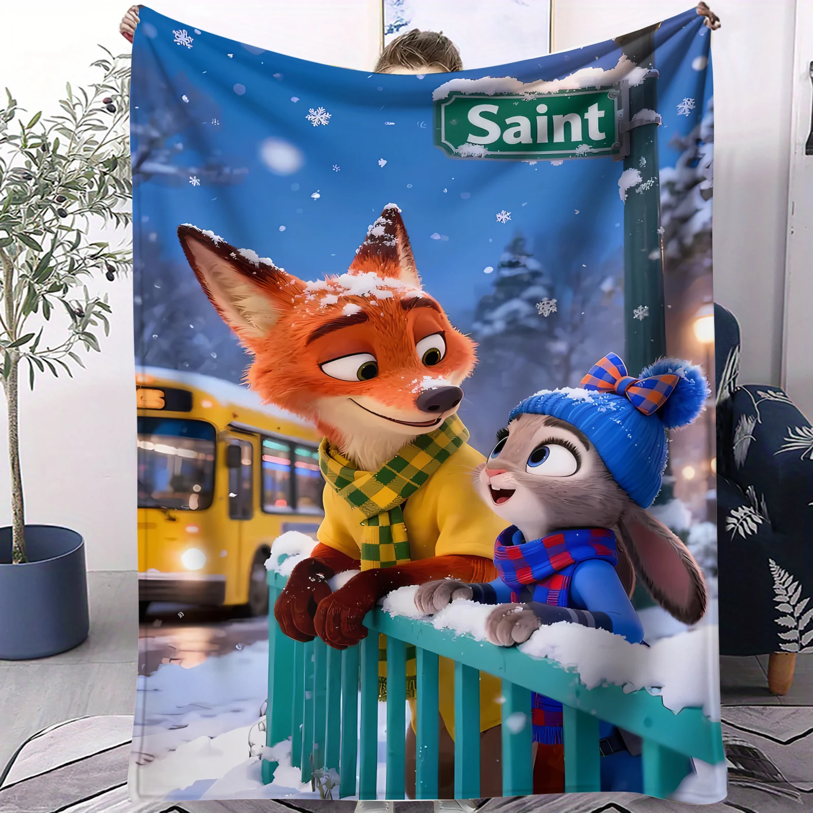 

Инновационное одеяло с принтом для пары Джуди и Ника, комфортное и теплое фланелевое одеяло для всех сезонов, подарок для переезда и украшения дома