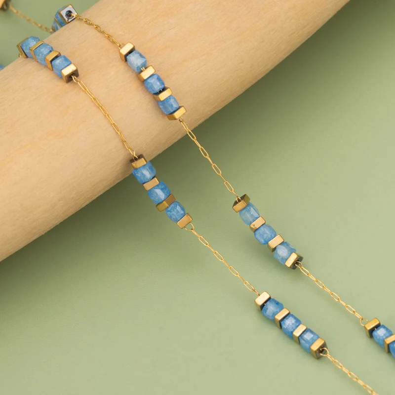 assoonas, C401, Kette, Edelstahl, Naturstein, nickelfrei, handgefertigt, Schmuckzubehör, DIY Armband Halskette, 1m/Stück – Detail 10