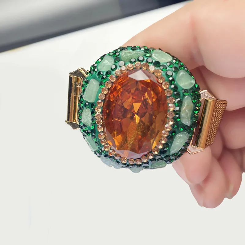 

Light-sensitive color-changing Sudanese stone copper-plated 18K real gold bracelet strap aristocratic temperament simple model