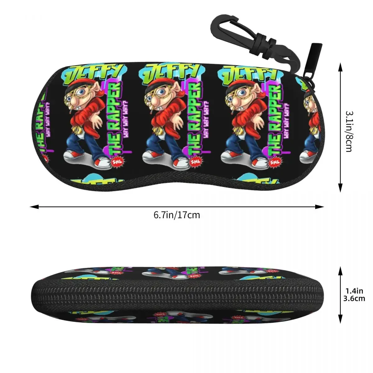 Jeffy The Rapper SML Character Shell Glasses Case Portable Sunglasses Box Women Men Soft Eyeglass Bag Pouch