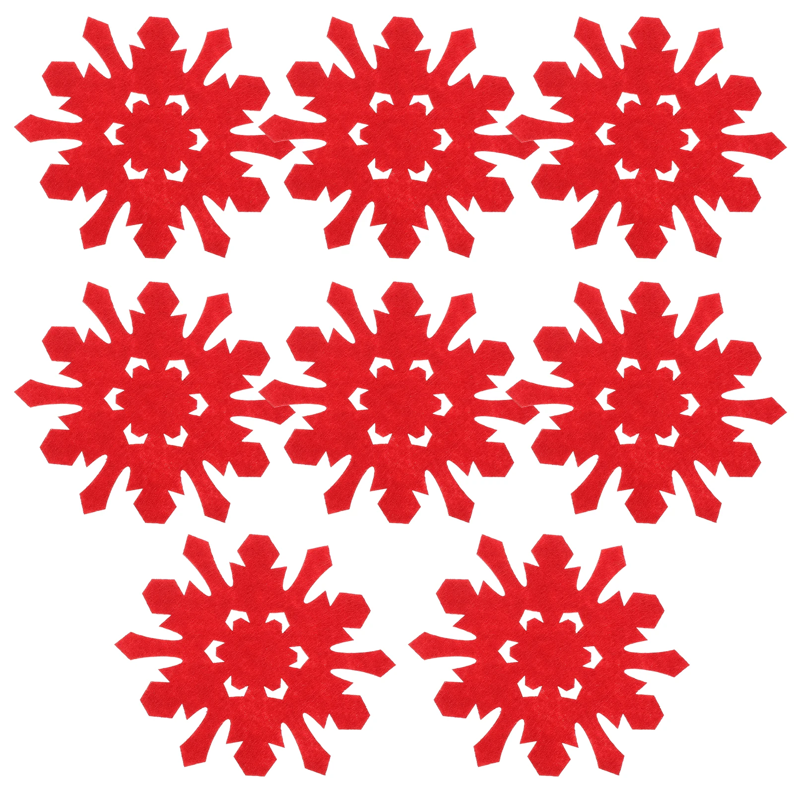 

8Pcs Christmas Cup Coasters Snowflake Design Felt Mats Anti-Scald Drink Pads for Dining Table Festival Decorations