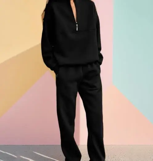 

2025 Autumn/Winter New Women's Fashion Sports Long Sleeve Sweatshirt and Pants Fashion Two Piece Set Women's Clothing