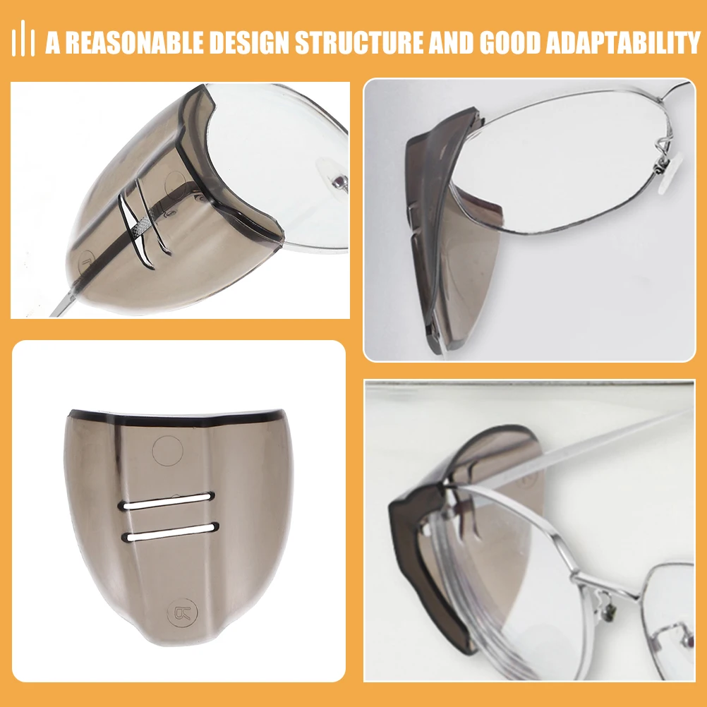 

4 Pairs 17mm Brown Large Glasses Side Shield TPU Protective Shields for Eyeglasses Safety Accessories Anti Wind Splash Proof