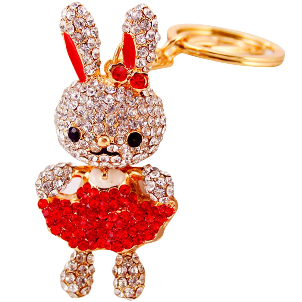 

Bunny Keychain Pendant Mini Cute for Women Animal Charm Charms Red Little Vuandoba Miss