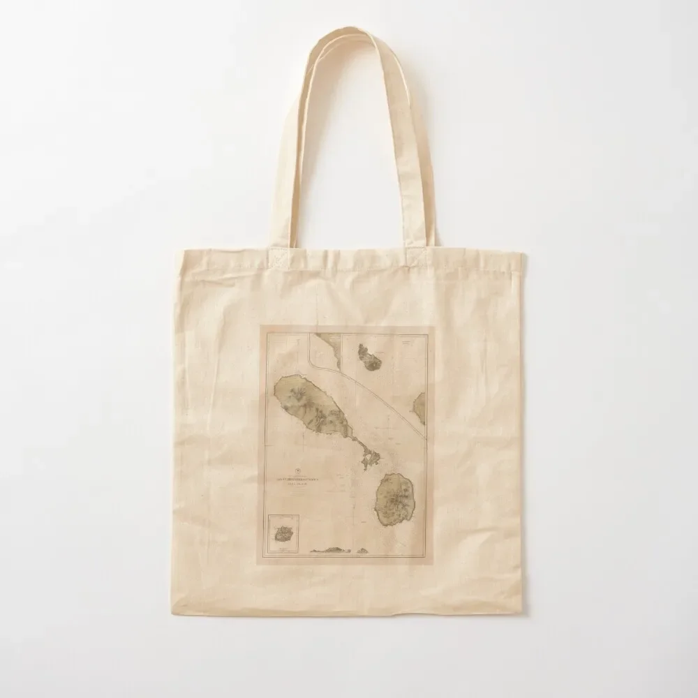 

Vintage Map of St Kitts & Nevis (1872) Tote Bag Candy bags Customizable tote bag woman shopping bag