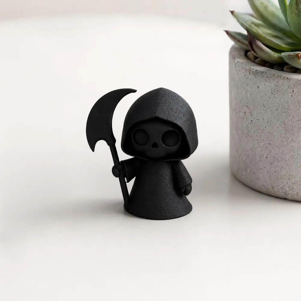 3d Printed Ornaments 3d Printed Ghost Figurine Mini Halloween Reaper Statue Cute Desktop Ornament for Office Study Room
