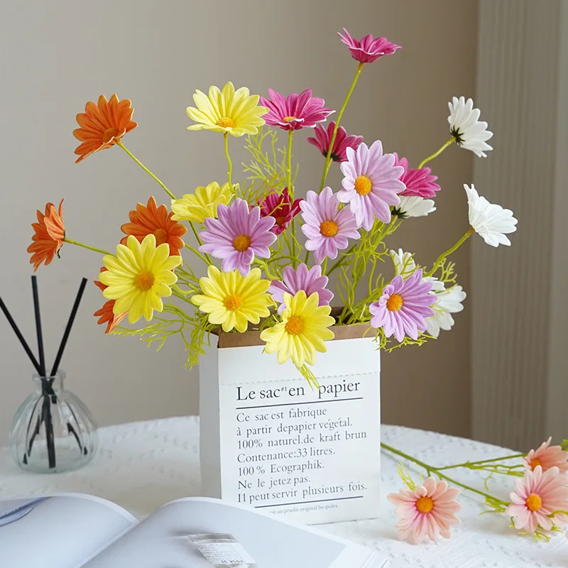 Гербера искусственный цветок PU ромашка подсолнечник хризантема цветок ветка домашний декор стола свадебная цветочная композиция реквизит для фотосессии