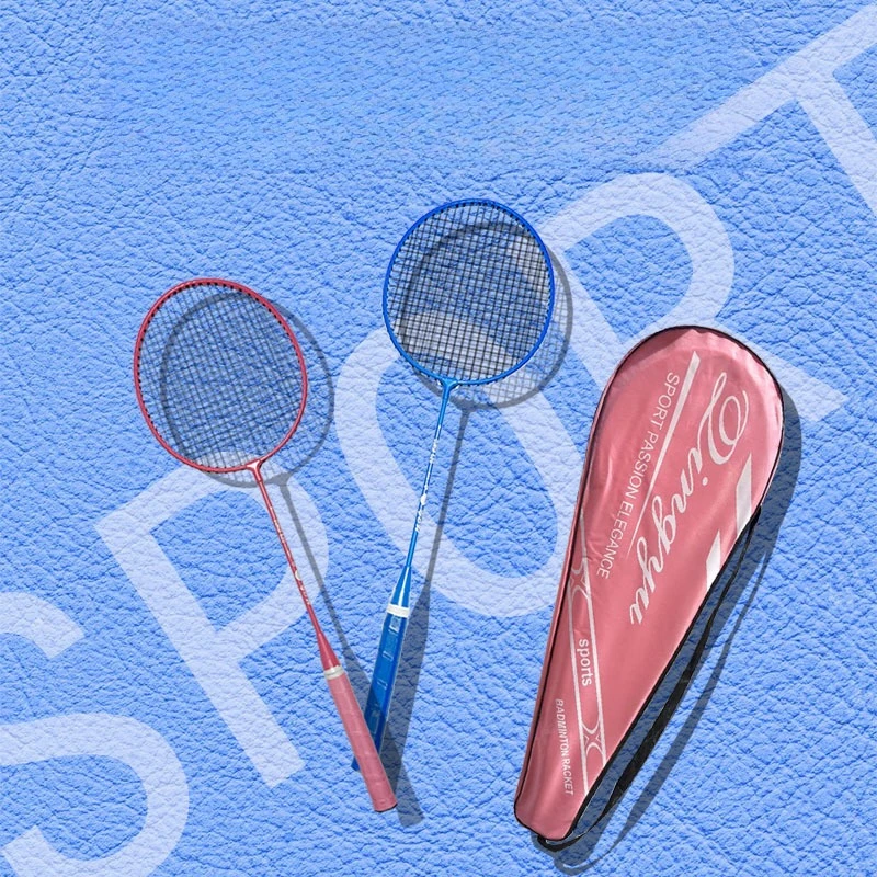 

Badminton Racket Ferroalloy Adult Youth Hit Durable Badminton Racket Set