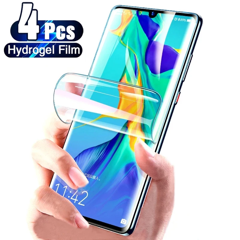 4Pcs Hydrogel Film For Huawei 40 30 20 50 Lite Screen Protector For Huawei P30 Lite Mate 20 30 40 Film Lite Pro Full Protector