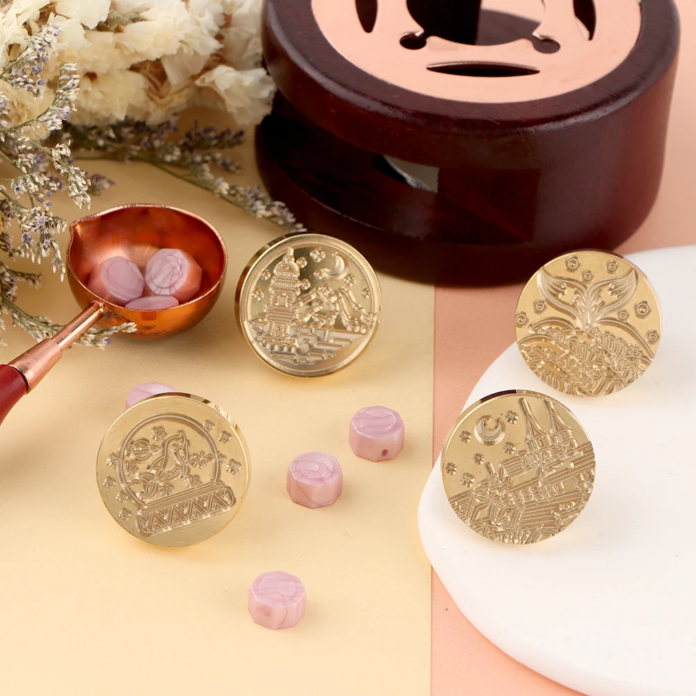 Unicorn Elephant Eagle Creature Wax Seal Stamps Moon Night View Sealing Wax Stamper for DIY Wedding Invitation Envelope Making