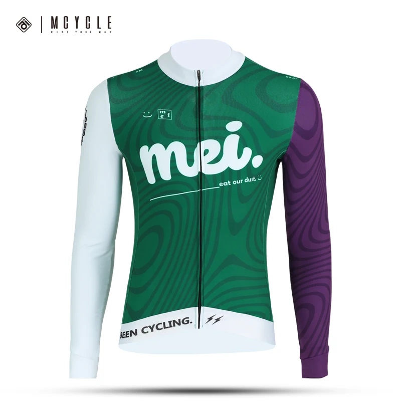 Mcycle Men Cycling Jersey Winter Thermal Fleece Long Sleeve MTB Bicycle Warm Jacket Road Bike MTB Clothing Outdoor Sportswear