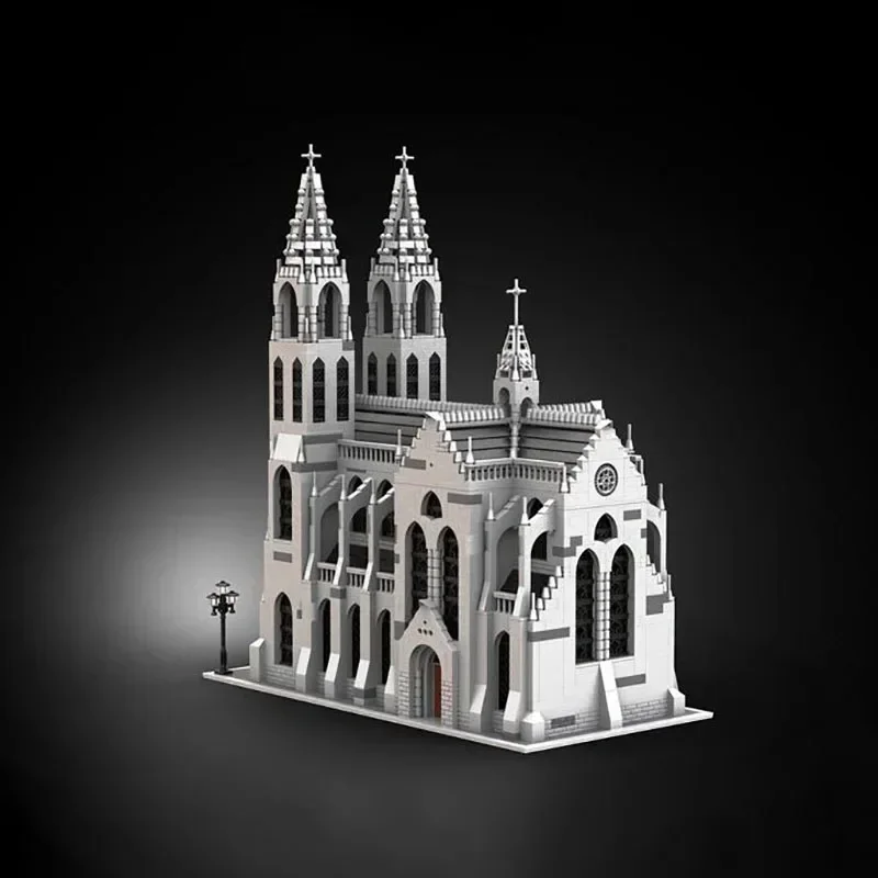 Building Building Blocks MOC-148170  Medieval Gothic Cathedral Building Model Ornaments Assembled DIY Toys Adult Birthday Gifts