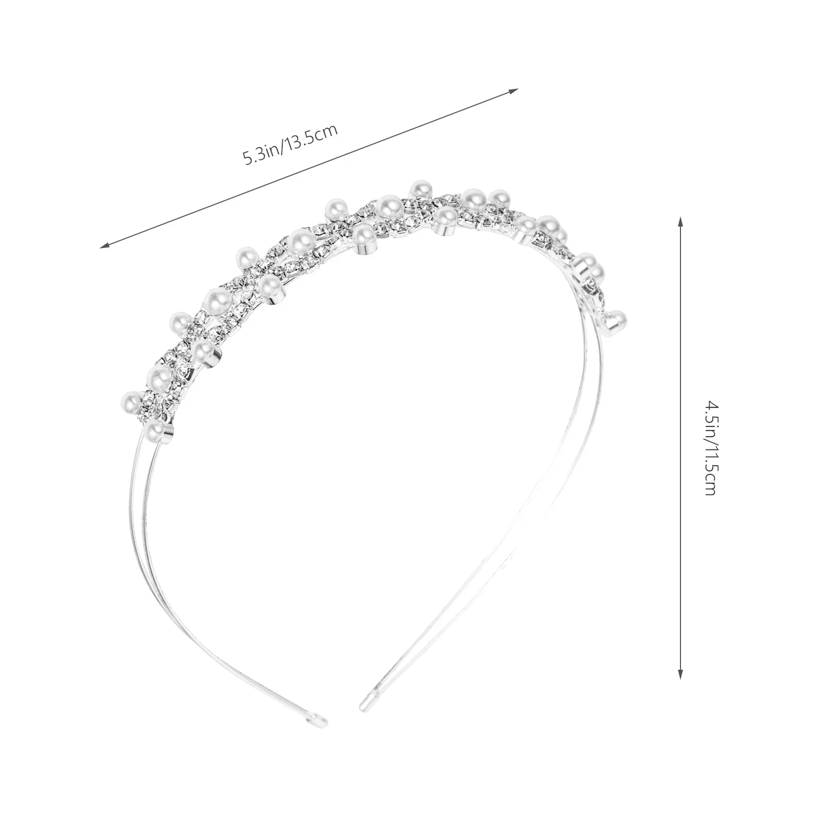 طقم رباط شعر لؤلؤي مكون من قطعتين، خوذة زفاف لامعة وخفيفة الوزن لحفلات الزفاف، أزياء تنكرية للزينة، إكسسوارات نسائية #5