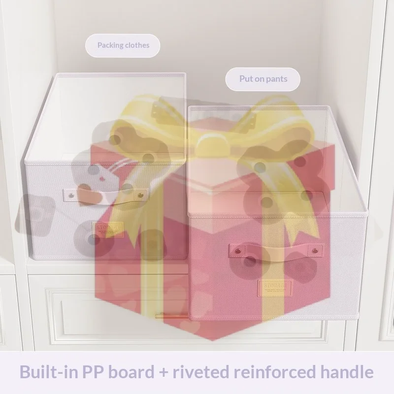 【HG】Oxford Clothing And Toy Storage Box Basket Clothes Storage Uncovered Bottom Sweater Sock Bedroom Storage