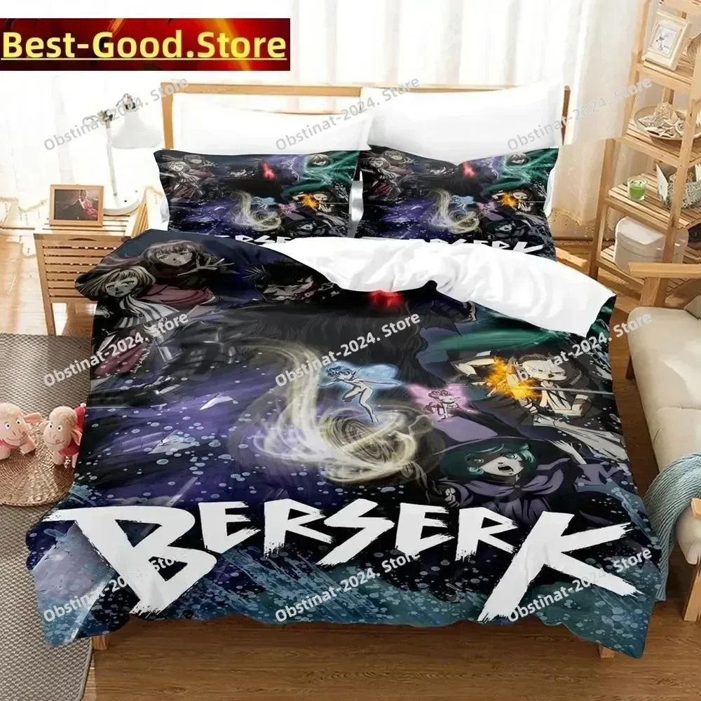 3D Fashion Anime Berserk Bedding Set Printed Bed Set With Pillowcase Bed Duvet Cover Soft Single Double Queen Super King Size