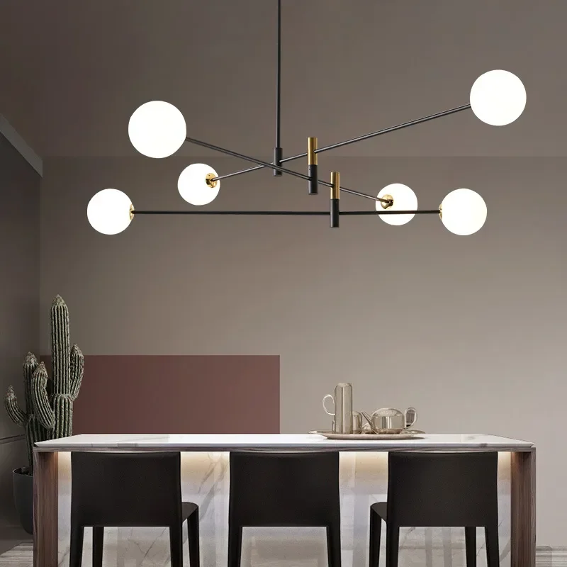 Nordic Modern Simple Living Room Chandelier 2024 New High End Atmospheric Magic Bean Home Ceiling Light Zhongshan Lamps