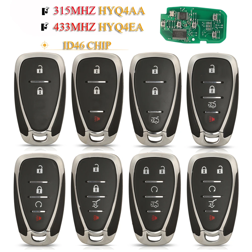 jingyuqin 315/433MHz HYQ4AA HYQ4EA Remote Key For Chevrolet Camaro Volt Blazer Traverse Camaro Cruze Malibu Sonic Equinox Spark