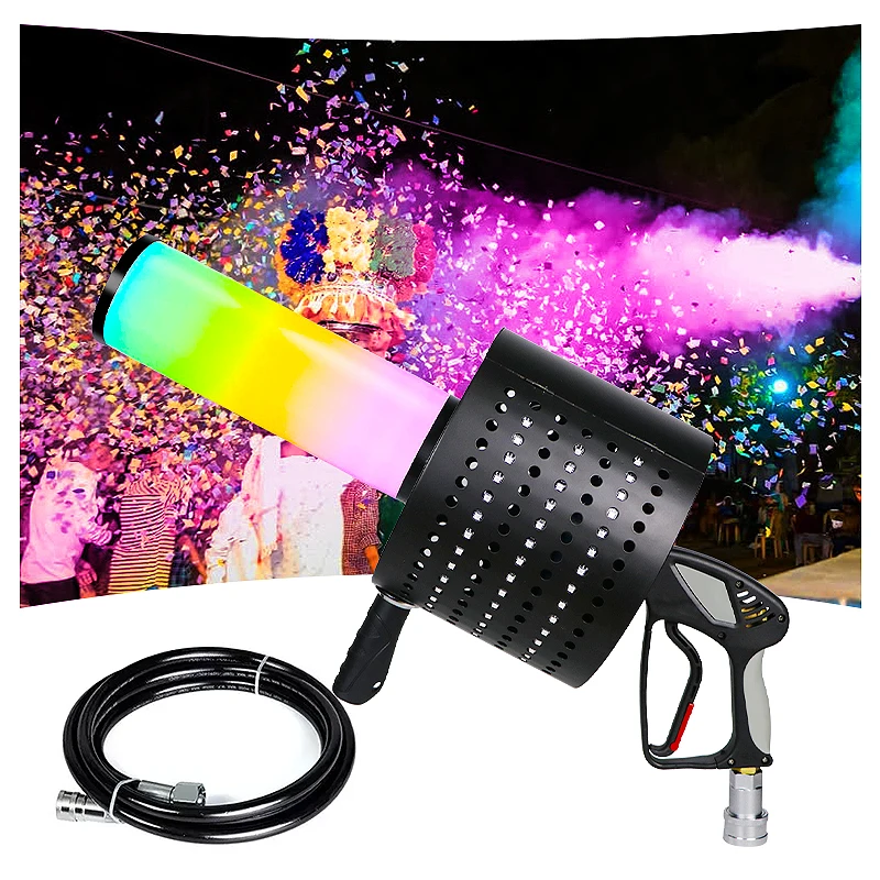 New 7-color LED Confetti Cannon Machine for Wedding Disco Club Stage Party Handheld Led CO2 Jet Confetti Gun