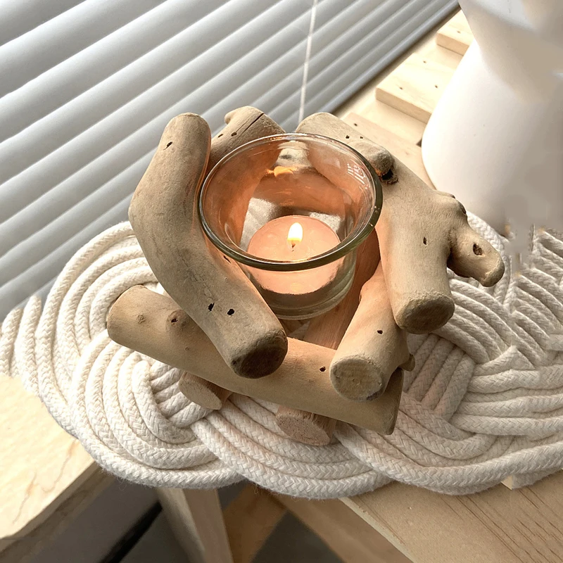 

1 piece of driftwood candlestick, creative simple home decoration pieces modern table decoration