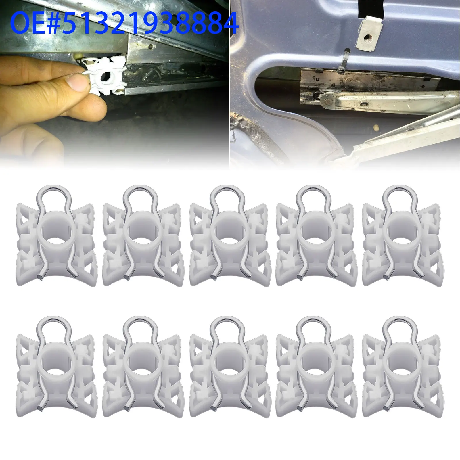 Plastic‑Metal Window Regulator Slider Pivot Retainer Clips OE 51321938884 FOR BMW 3 5 7‑Series E32 E34 E36 E92 E93 Z3 Z4 E85