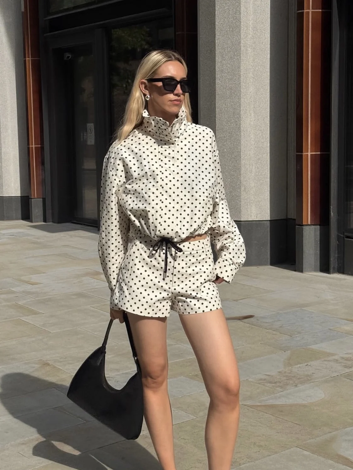 

Тонкие куртки на молнии с длинным рукавом и коротким принтом в горошек, женские повседневные тонкие куртки со стойкой и воротником-стойкой, женское пальто 202, новая верхняя одежда Highstreet