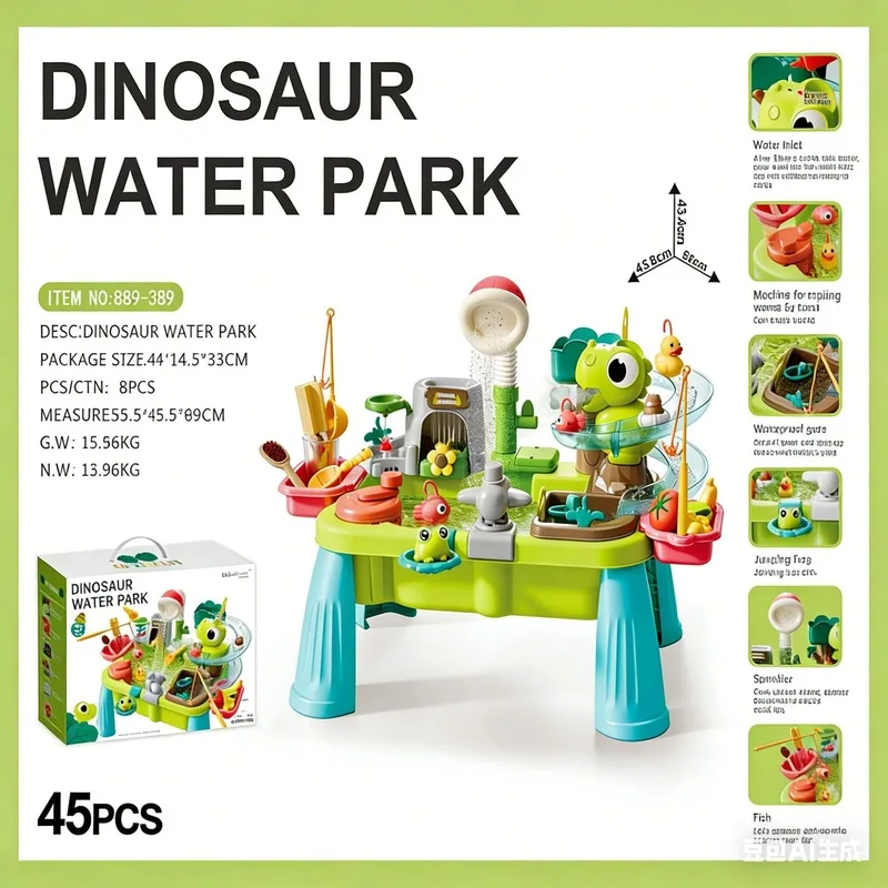 Electric Kitchen Sink Toy with Auto Water Circulation, Kids Pretend Dishwasher Playset & Duck Fishing Game Educational Bath Gift